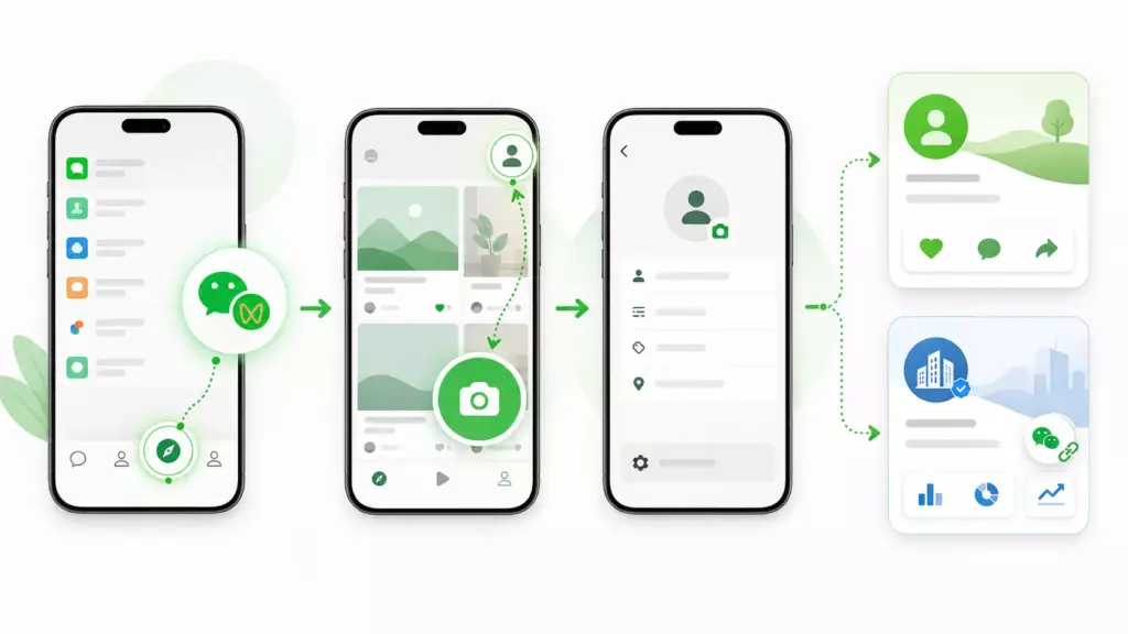 Инфографика пошаговой инструкции создания канала в WeChat
